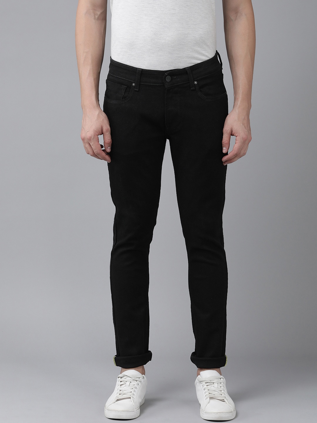 

SPYKAR Men Slim Fit Low-Rise Stretchable Jeans, Black
