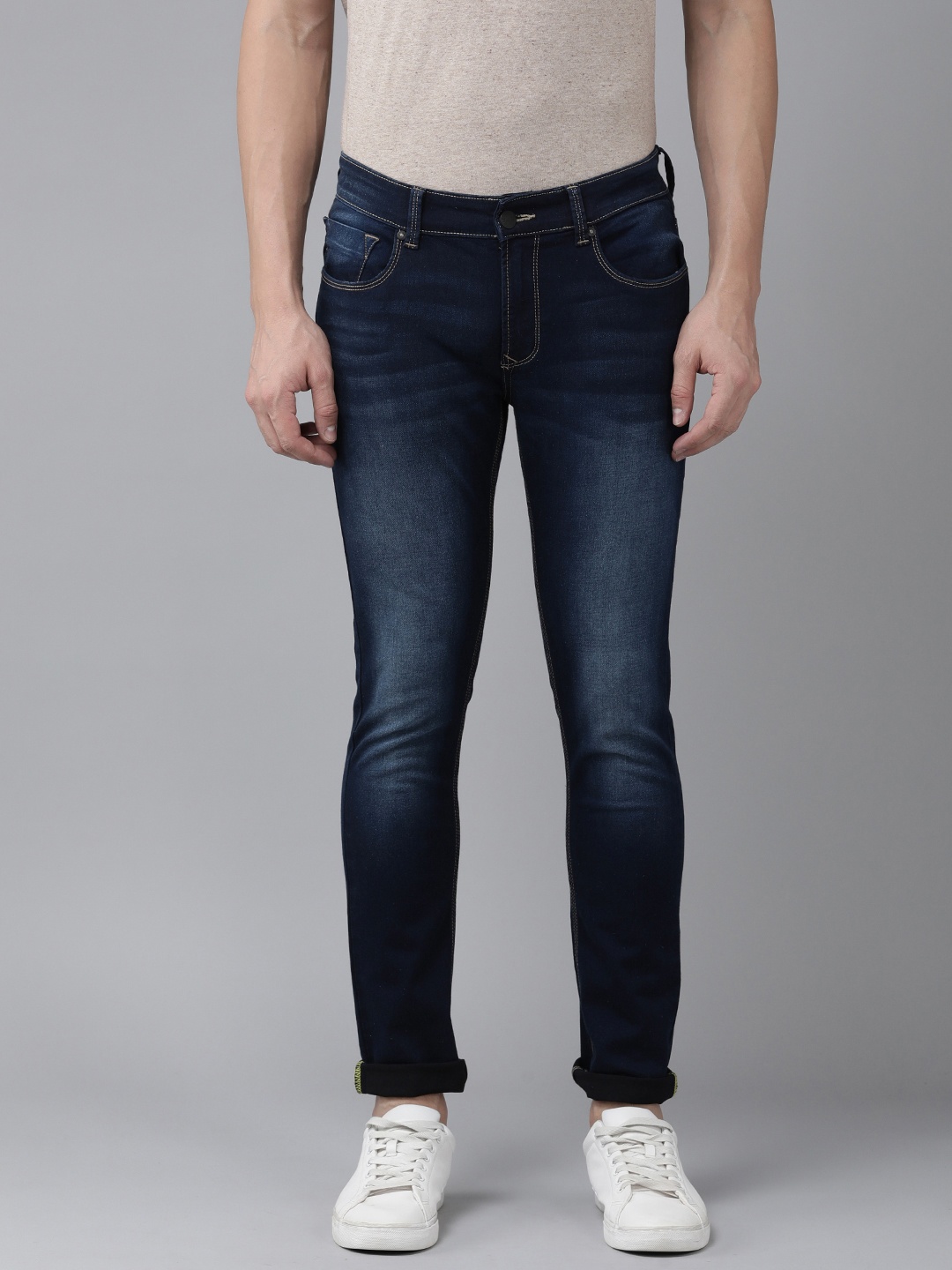 

SPYKAR Men Purist Skinny Fit Low-Rise Heavy Fade Stretchable Jeans, Blue