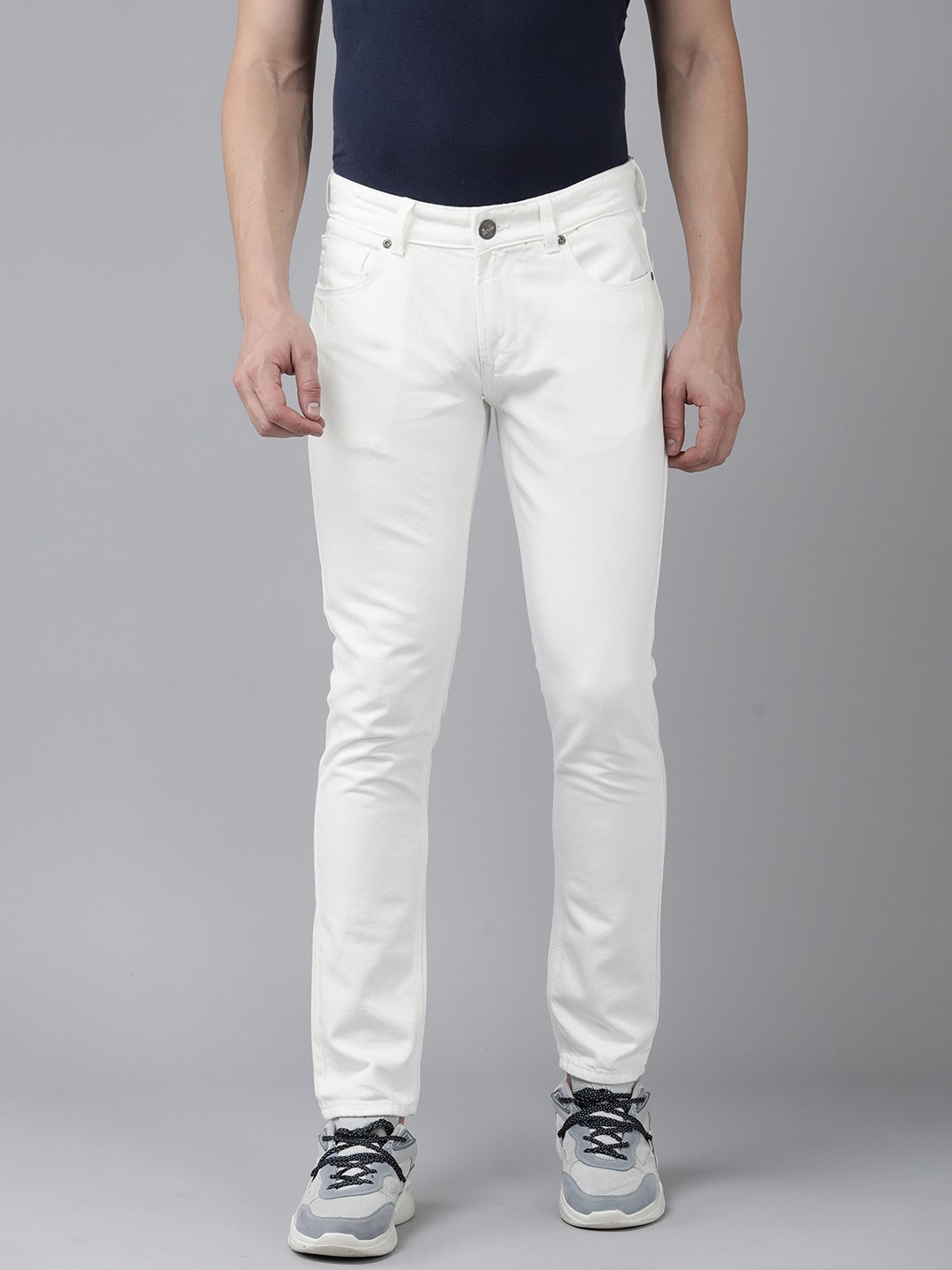 

SPYKAR Men Skinny Slim Fit Low-Rise Stretchable Jeans, White