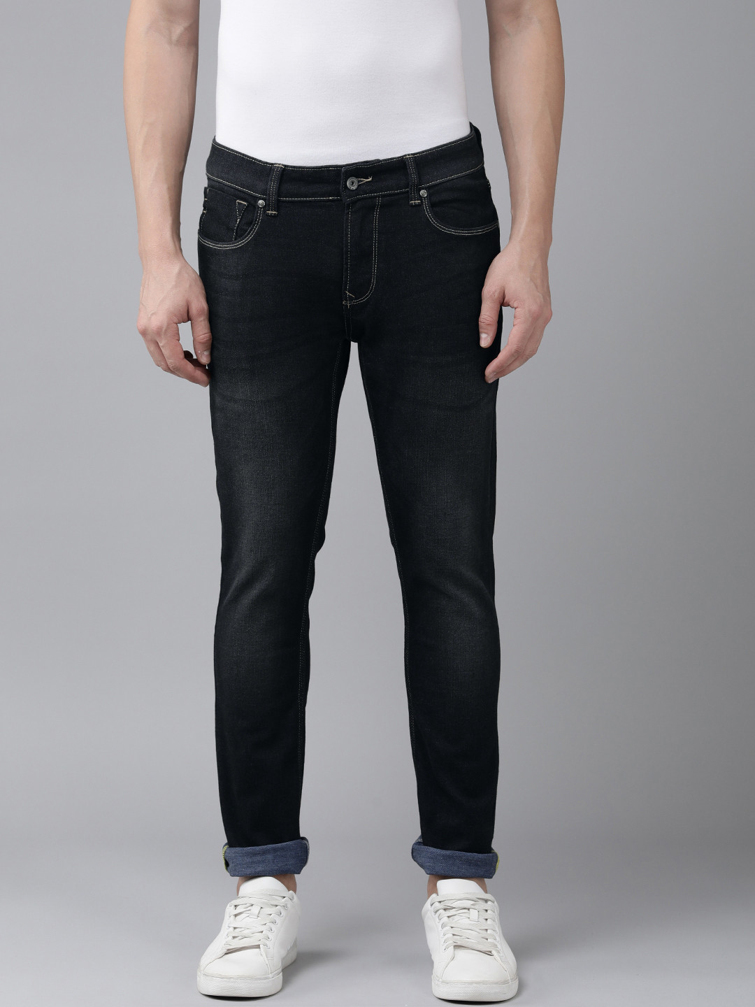 

SPYKAR Men Slim Fit Low-Rise Stretchable Jeans, Black