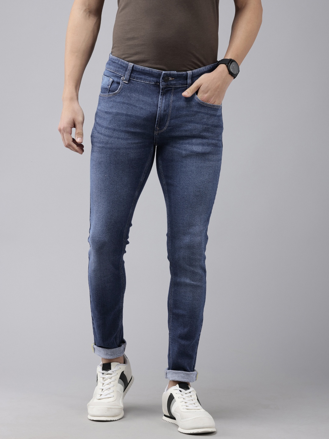 

SPYKAR Men Skinny Slim Fit Low-Rise Light Fade Jeans, Blue