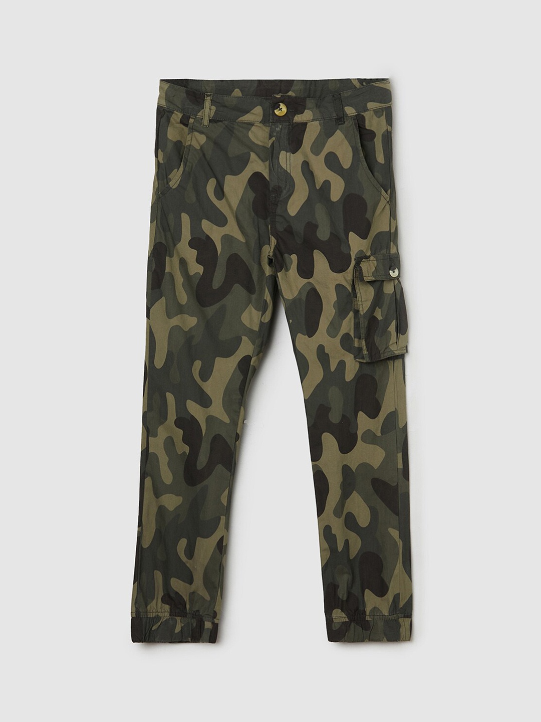 

max Boys Camouflage Printed Pure Cotton Trousers, Green