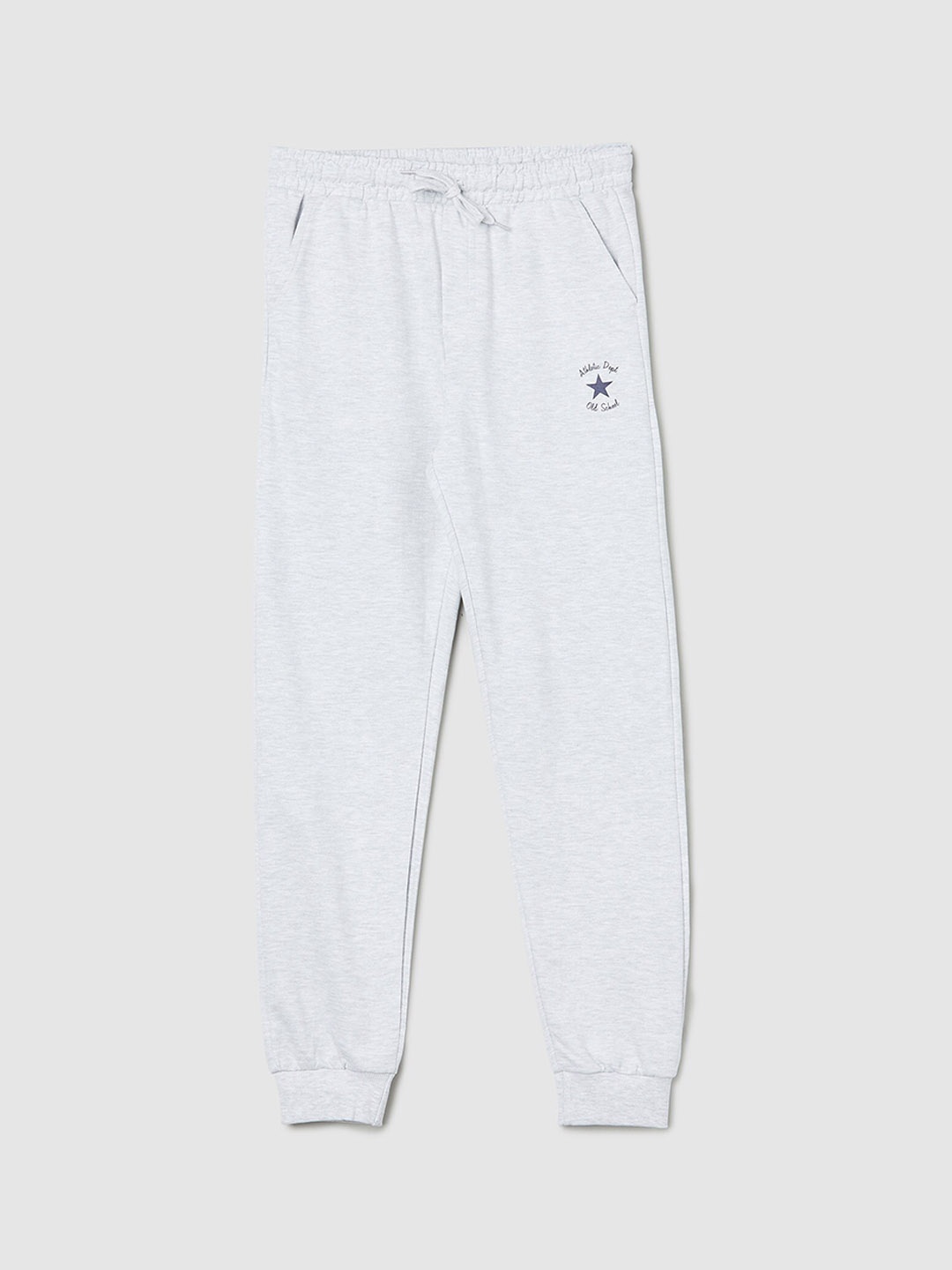 

max Boys Solid Cotton Joggers, White