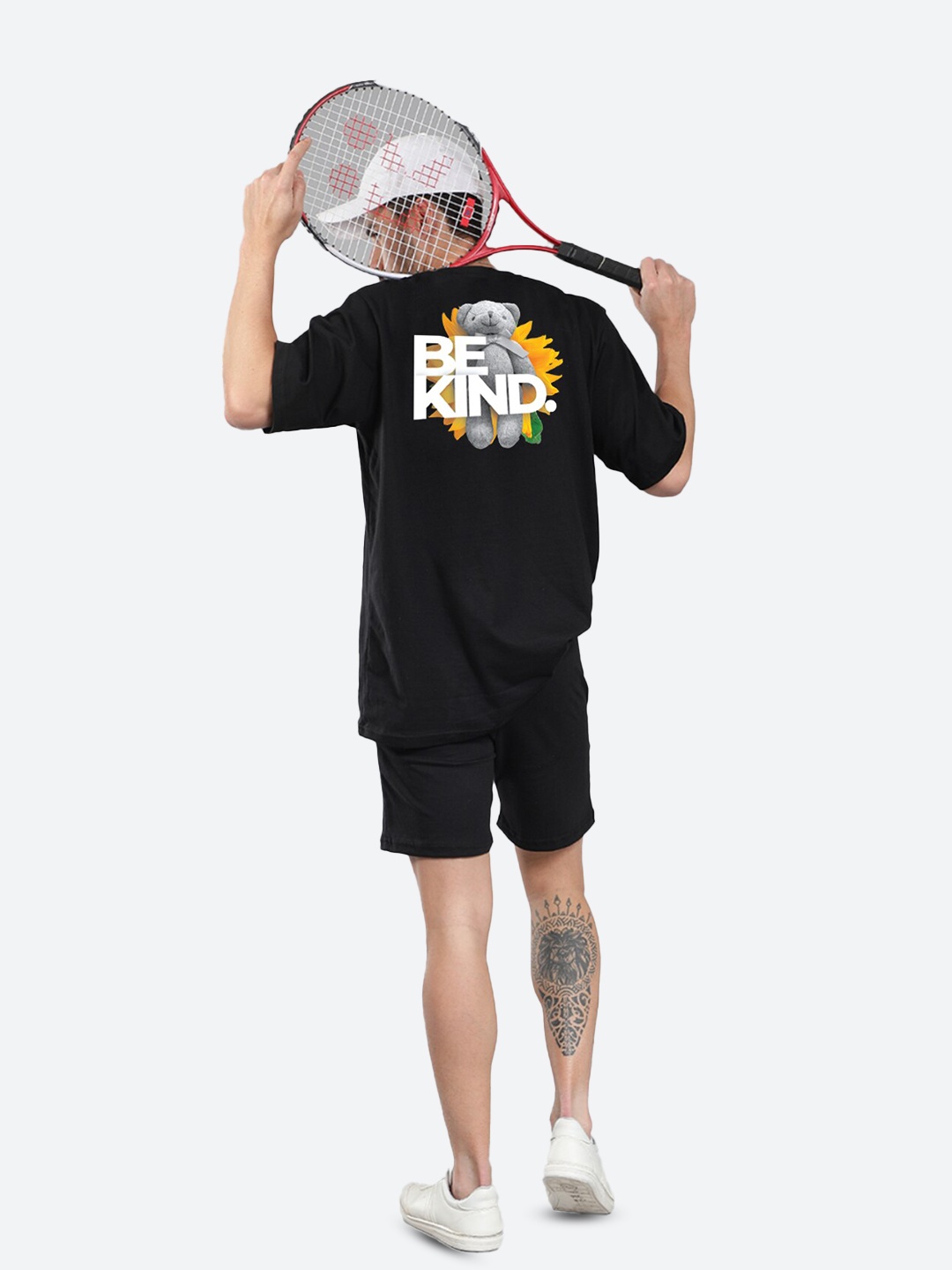 

Mad Over Print Printed Pure Cotton T-shirt With Shorts, Black