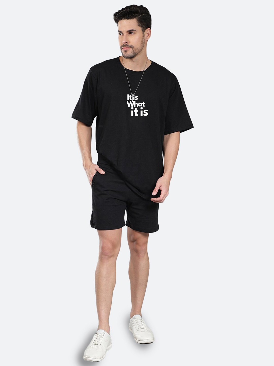

Mad Over Print Printed T-shirt With Shorts, Black