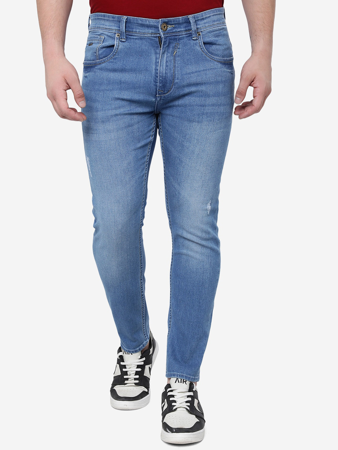 

Greenfibre Men Slim Fit Light Fade Stretchable Clean Look Jeans, Blue