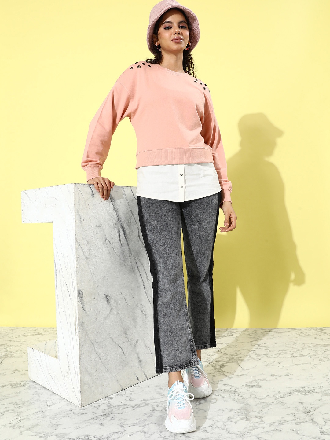 

The Roadster Life Co. Round Neck Sweatshirt, Peach