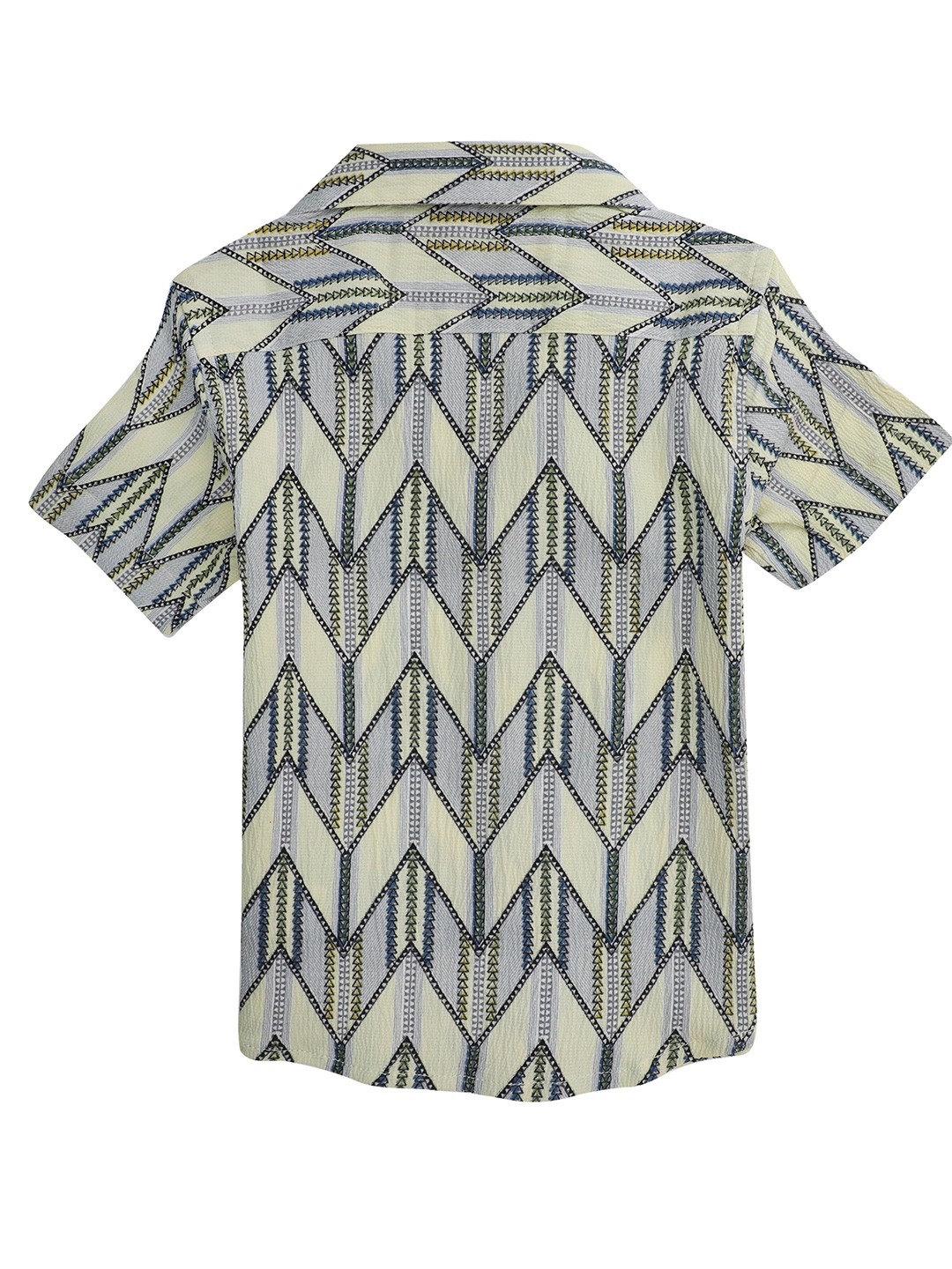 

ZERO THREE Boys Geometric Printed Comfort Cotton Opaque Casual Shirt, Yellow