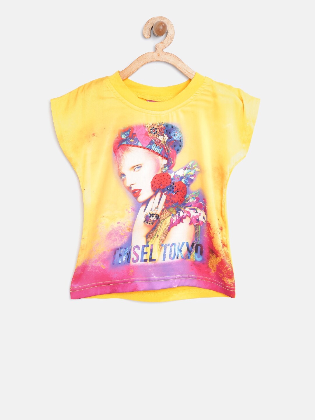 

Tiny Girl Yellow Printed Top