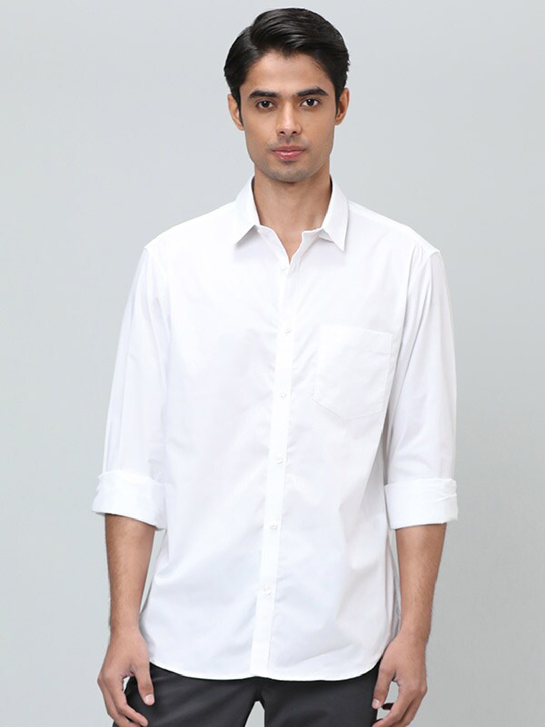 

Indian Terrain Chiseled Slim Fit Opaque Casual Shirt, White