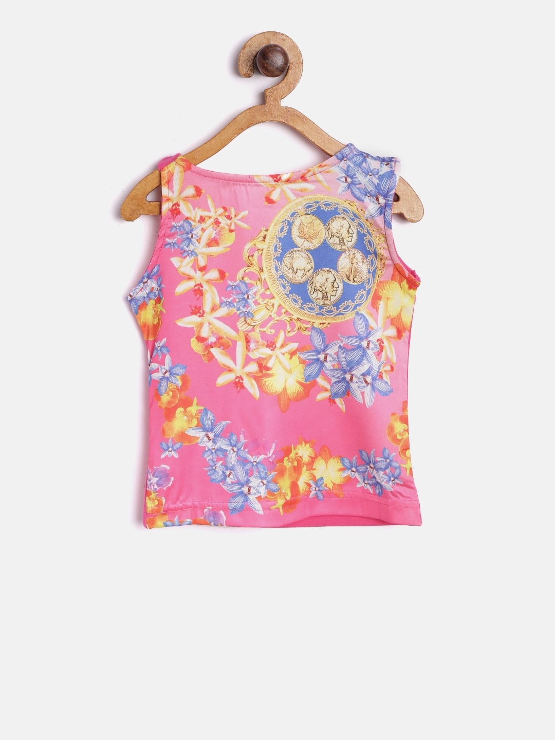 

Tiny Girl Pink & Yellow Floral Print Top