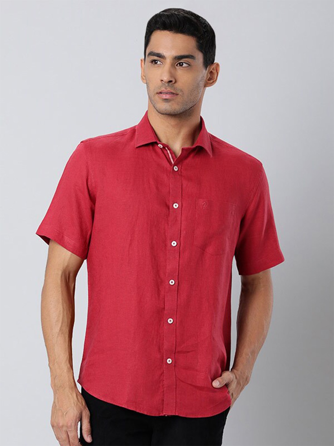 

Indian Terrain Chiseled Slim Fit Pure Cotton Casual Shirt, Red