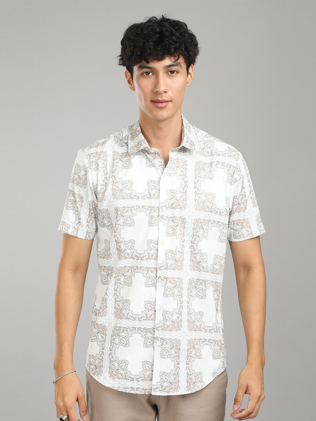 

FOGA New Faded Satin Shirt, White