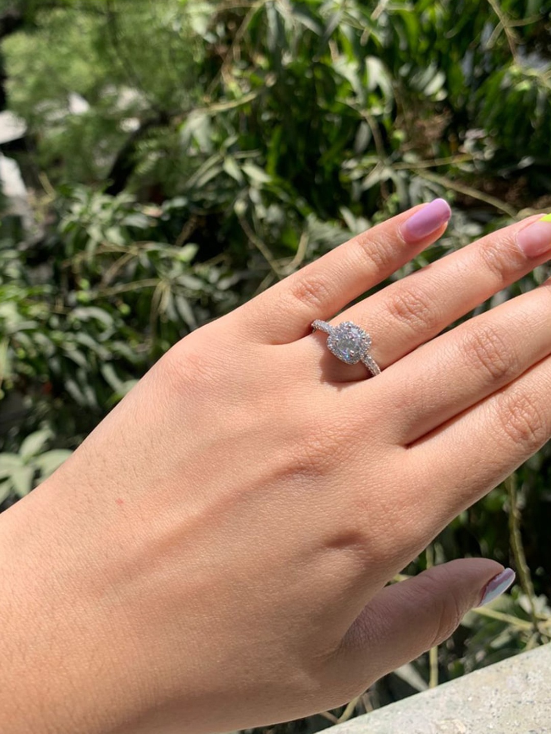 

SALTY Anti-Tarnish Stone-Studded Finger Ring, Silver
