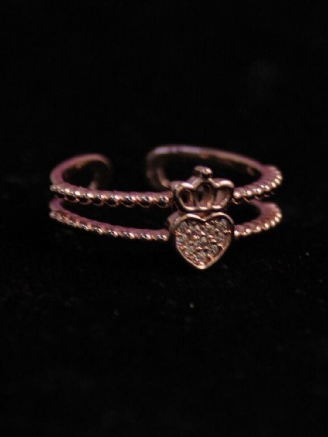 

SALTY Stone-Studded My Princess Promise Adjustable Finger Ring, Rose gold