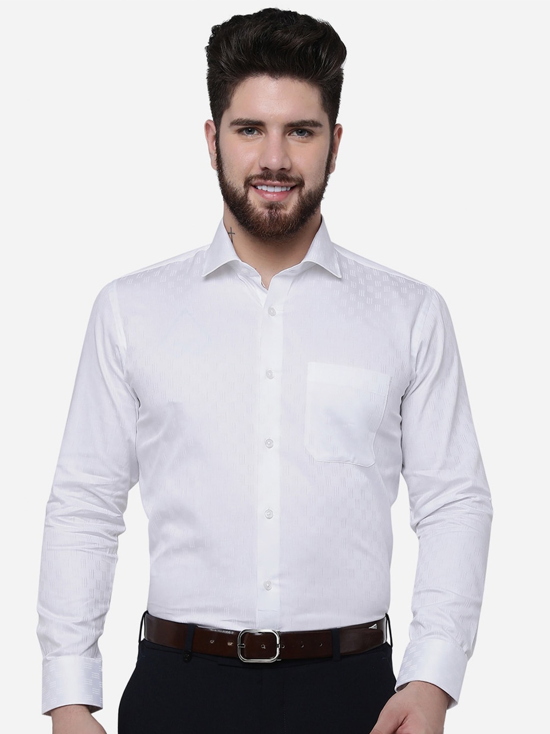 

Greenfibre Slim Fit Opaque Formal Shirt, White