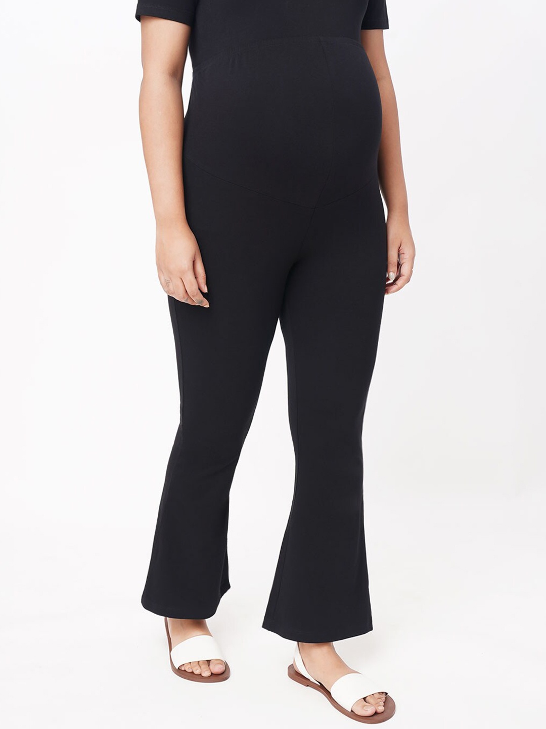 

Ed-A-Mamma Women Ankle-Length Maternity Flared Leggings, Black