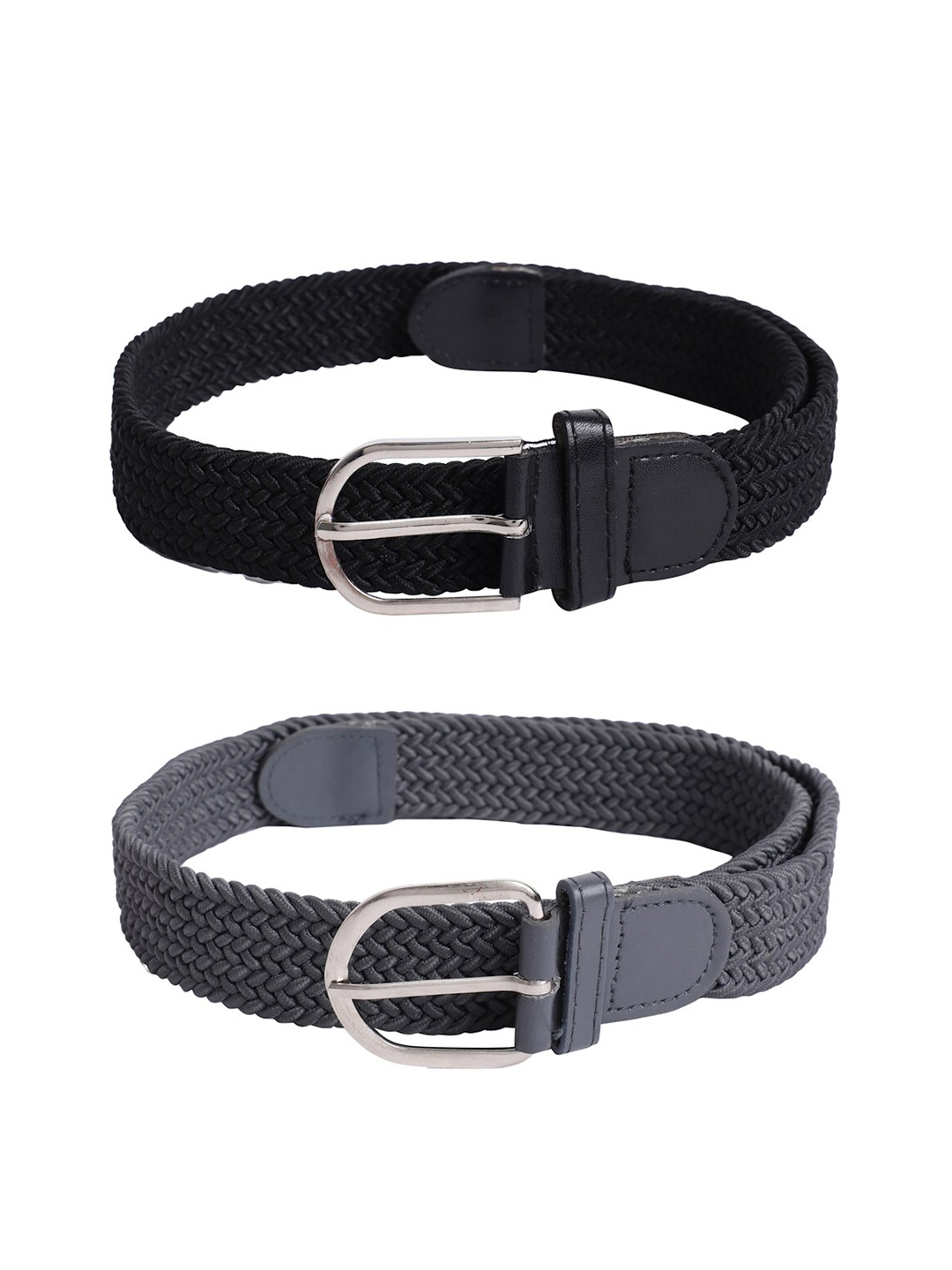 

The Mini NEEDLE Set Of Braided 2 Canvas Belt, Black