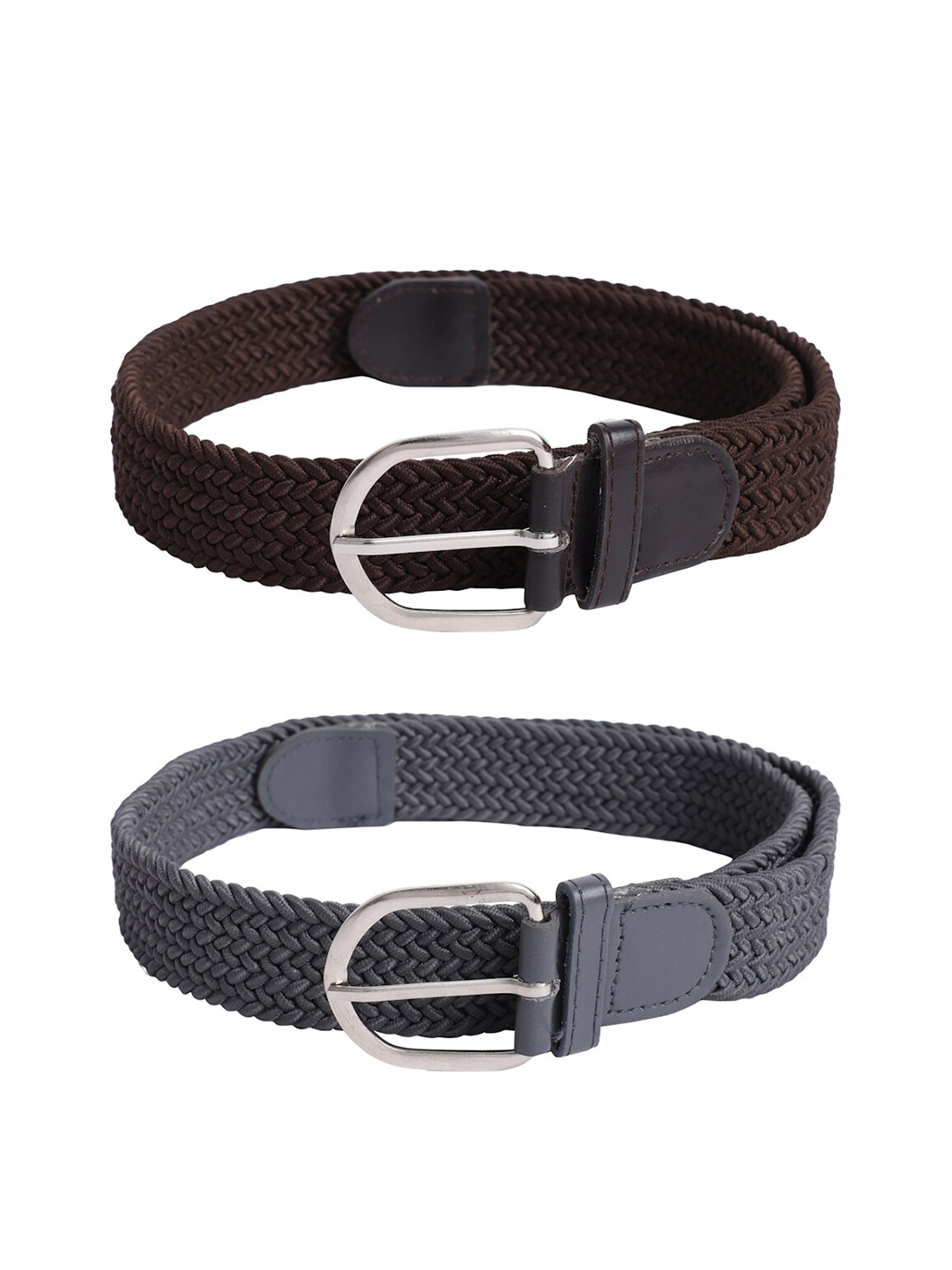 

The Mini NEEDLE Set Of Braided 2 Canvas Belt, Brown