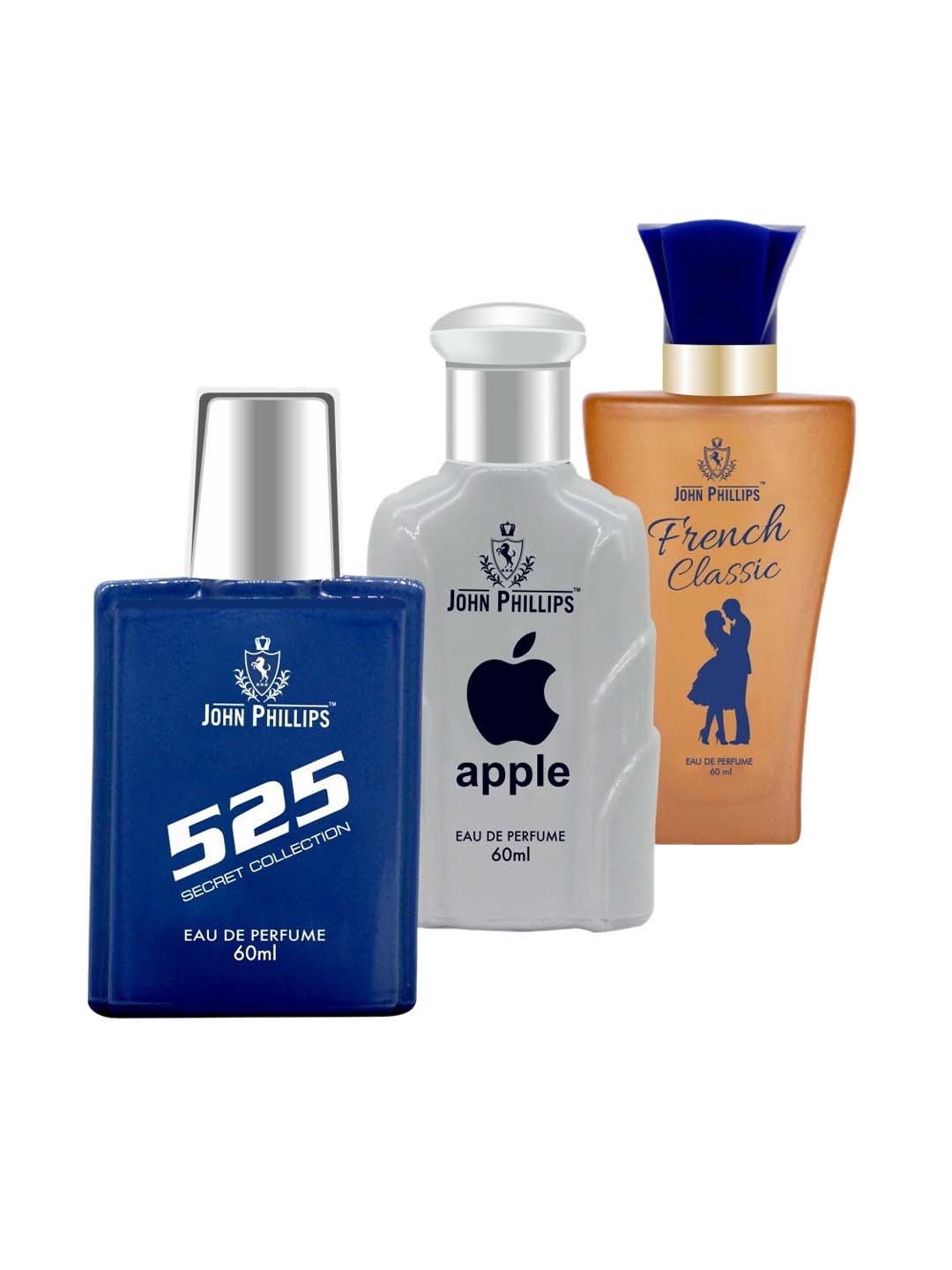 

JOHN PHILLIPS Set of 525 Secret Collection + Apple + French Classic Eau De Parfum, Blue