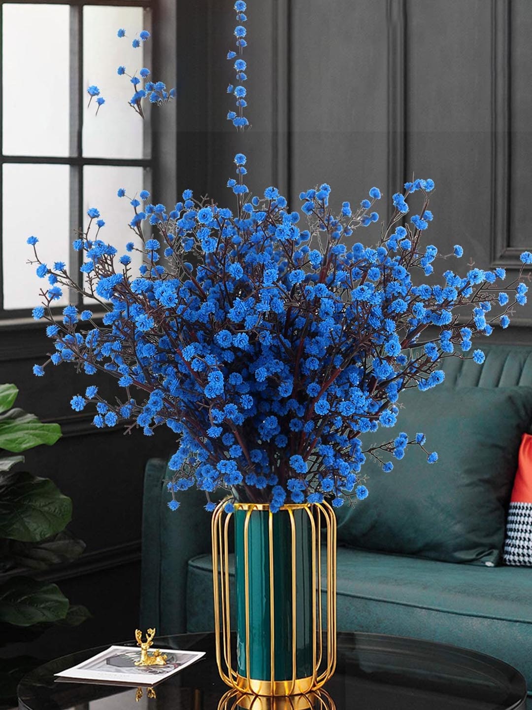 

XERGY Blue 5 Pieces Baby Breath Non-Hanging Gypsophilia Artificial Flowers