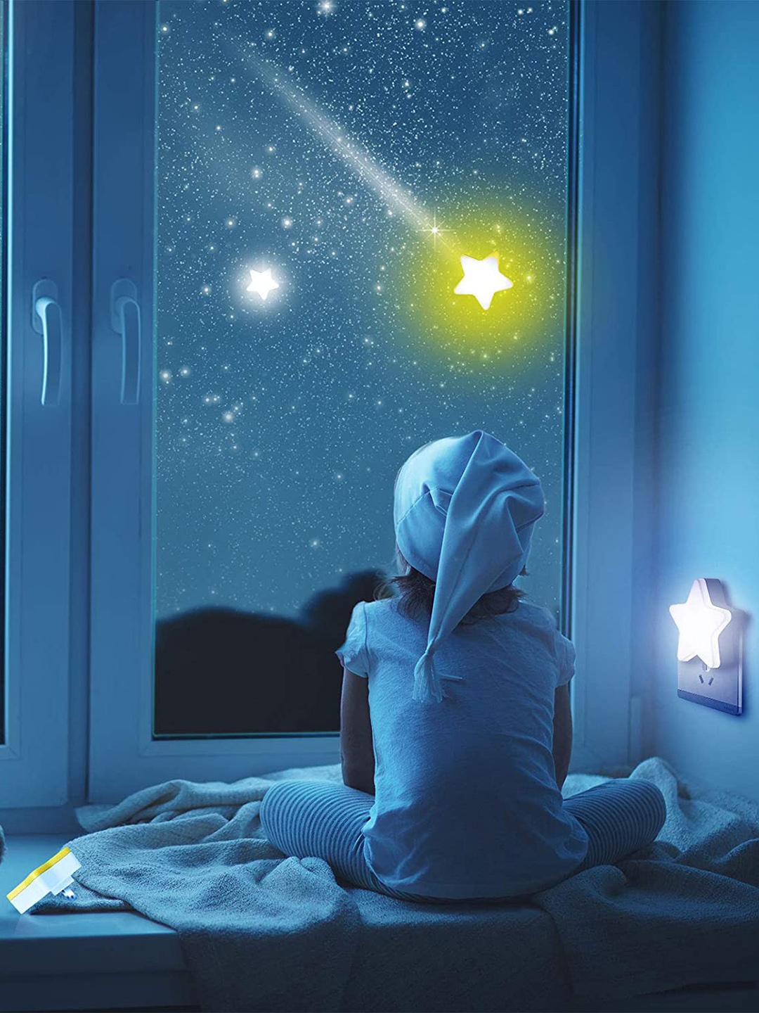 

XERGY White Dusk to Dawn Sensor Star Shaped LED Plug-In Night Lights