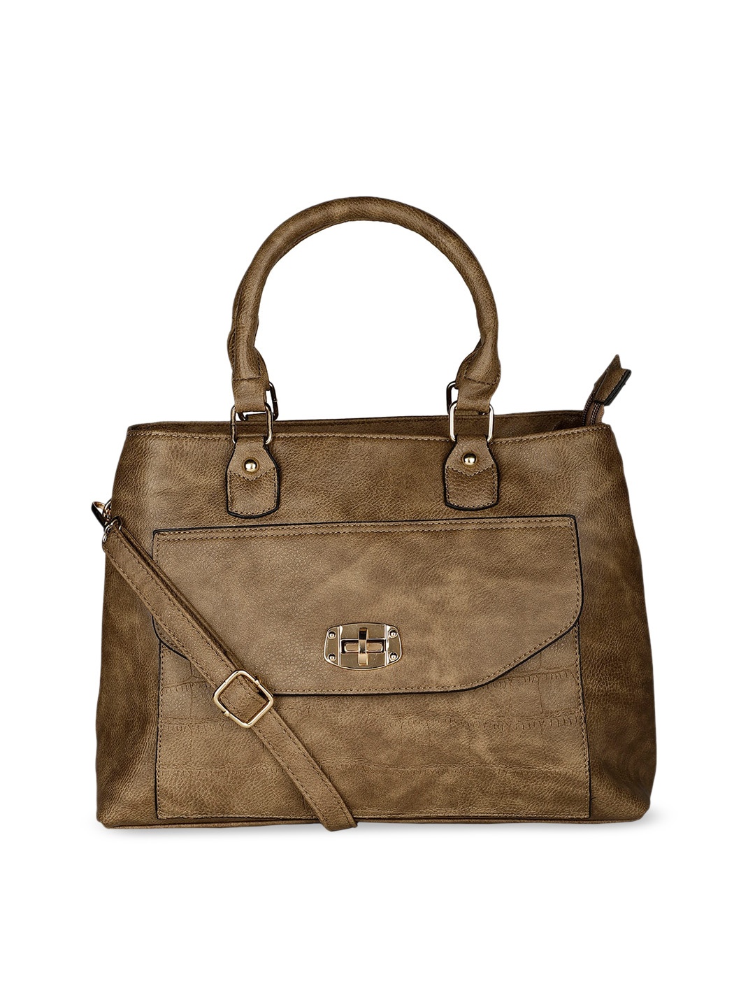 

Marie Claire Beige Leather Structured Handheld Bag