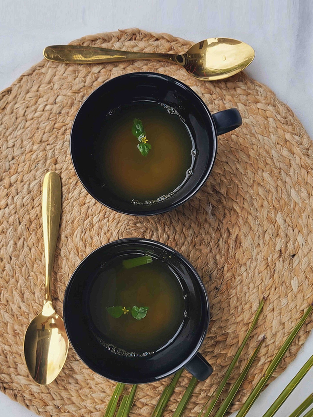 

Folkstorys Coal Soup Navy Blue 2 Pieces Ceramic Glossy Mugs