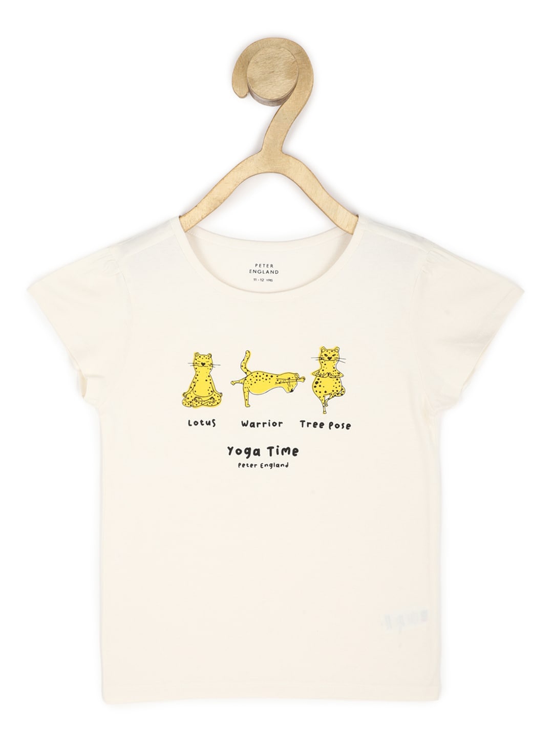 

Peter England Girls Typography Printed T-shirt, Cream
