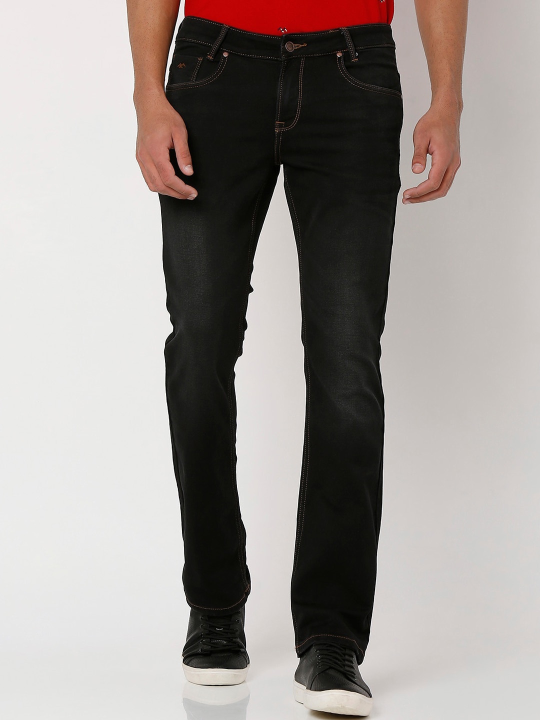 

Mufti Men Bootcut Light Fade Clean Look Stretchable Jeans, Black