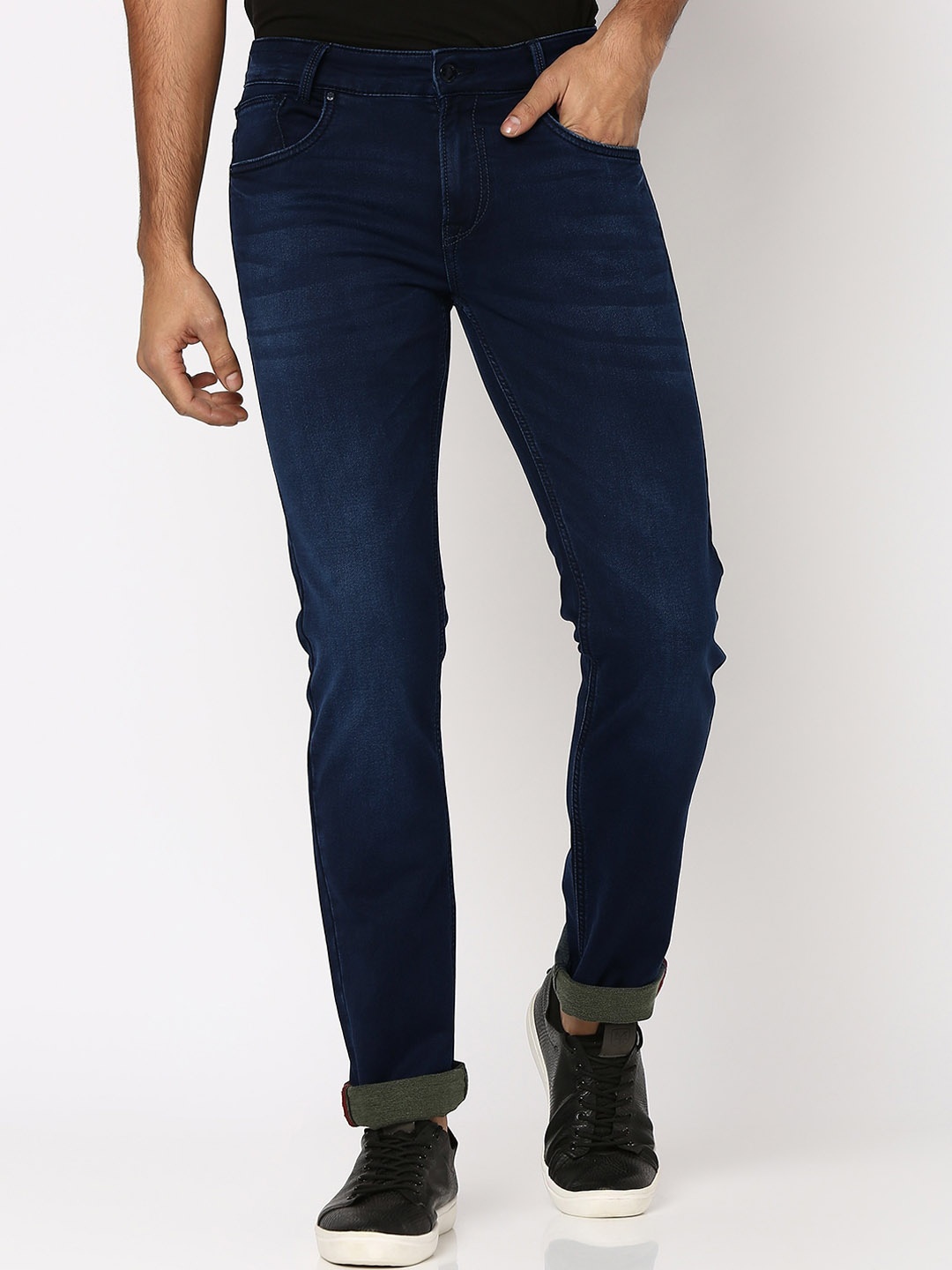 

Mufti Men Slim Fit Light Fade Clean Look Stretchable Jeans, Blue