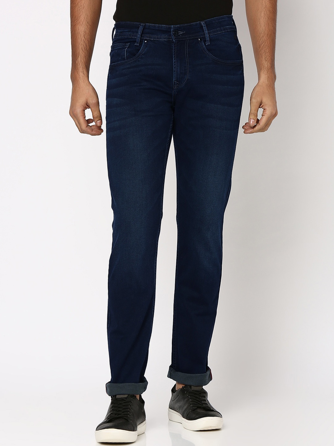 

Mufti Men Slim Fit Light Fade Stretchable Clean Look Jeans, Blue