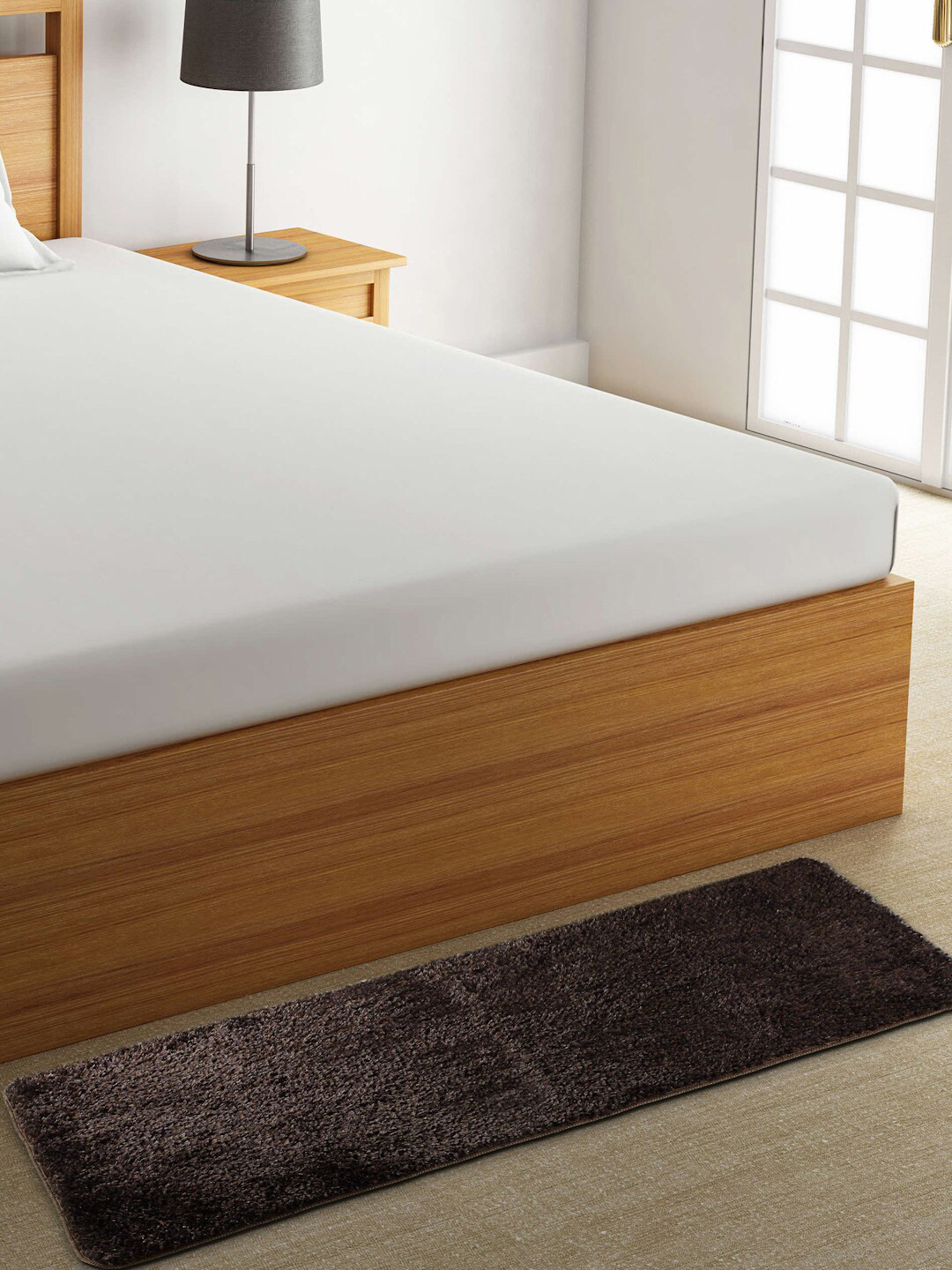 

FABINALIV Coffee Brown Rectangular Bedside Runner