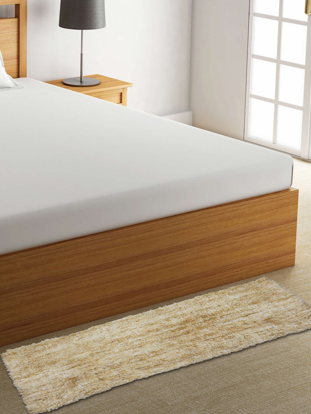 

FABINALIV Cream-Colored Rectangular Bedside Runner