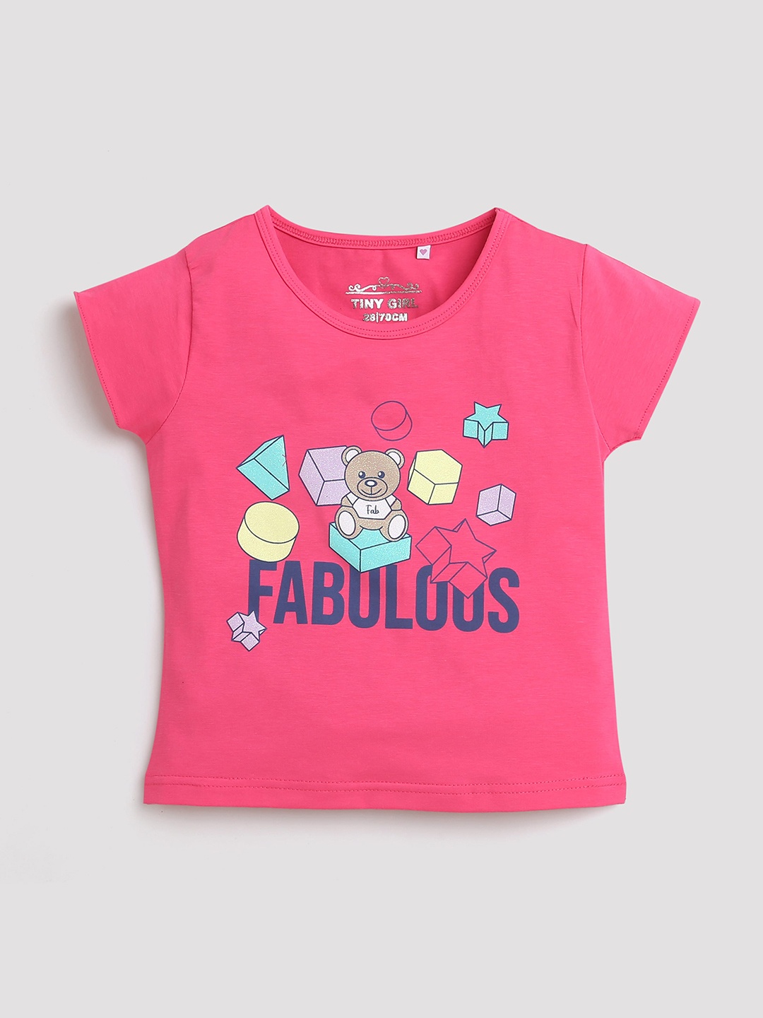 

Tiny Girl Typography Printed Cotton T-shirt, Pink