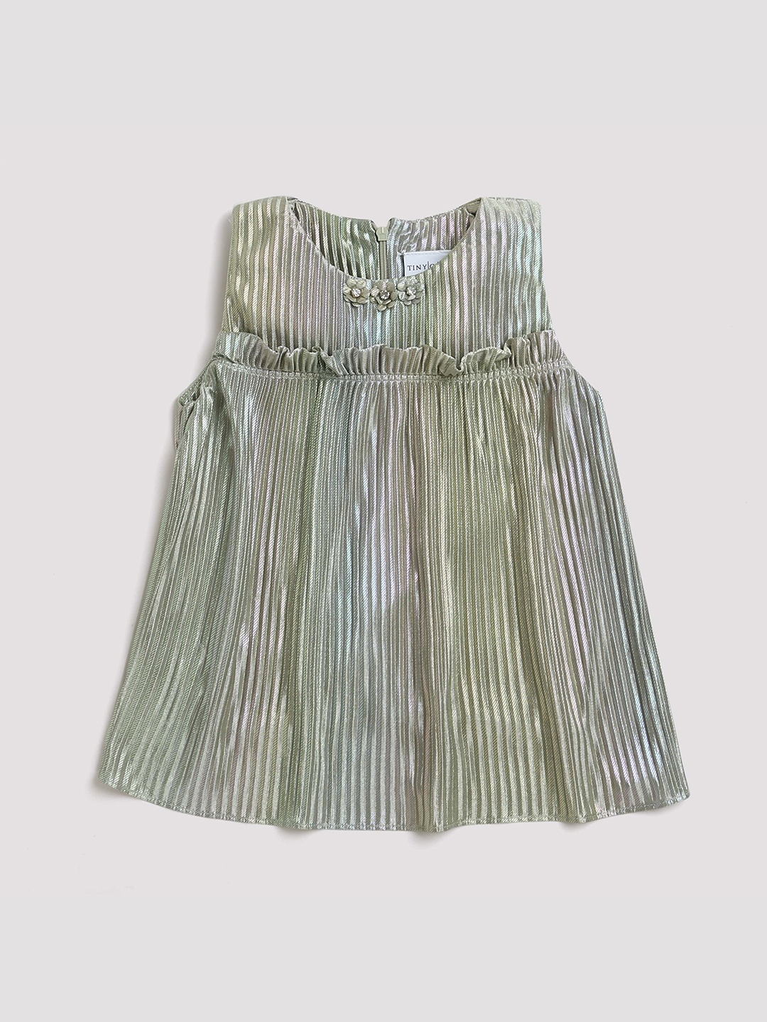 

Tiny Girl Girls Accordion Pleated Top, Green