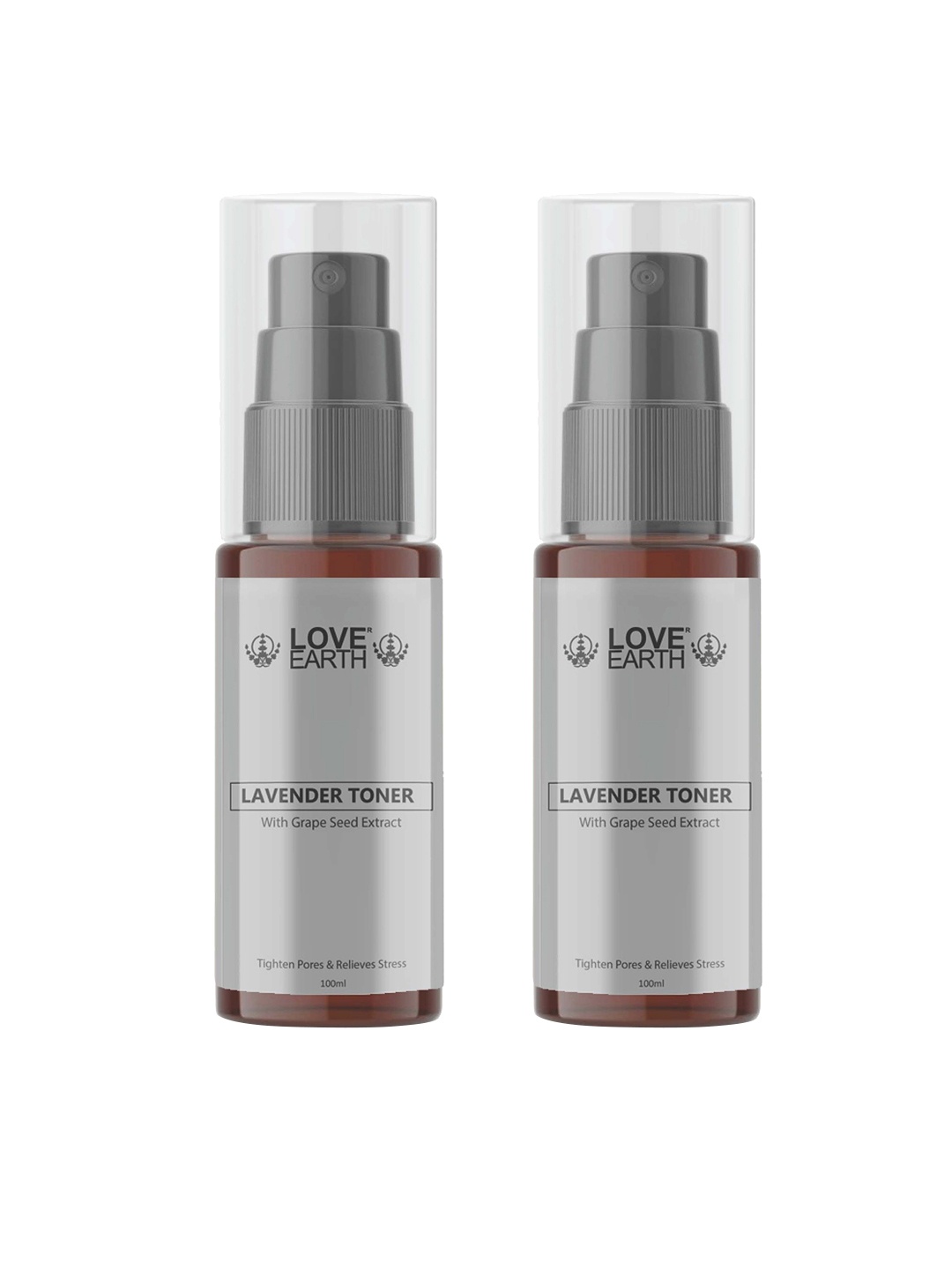 

LOVE EARTH Set of 2 Lavender Toner With Grape Seed Extract - 100 ml Each, Grey