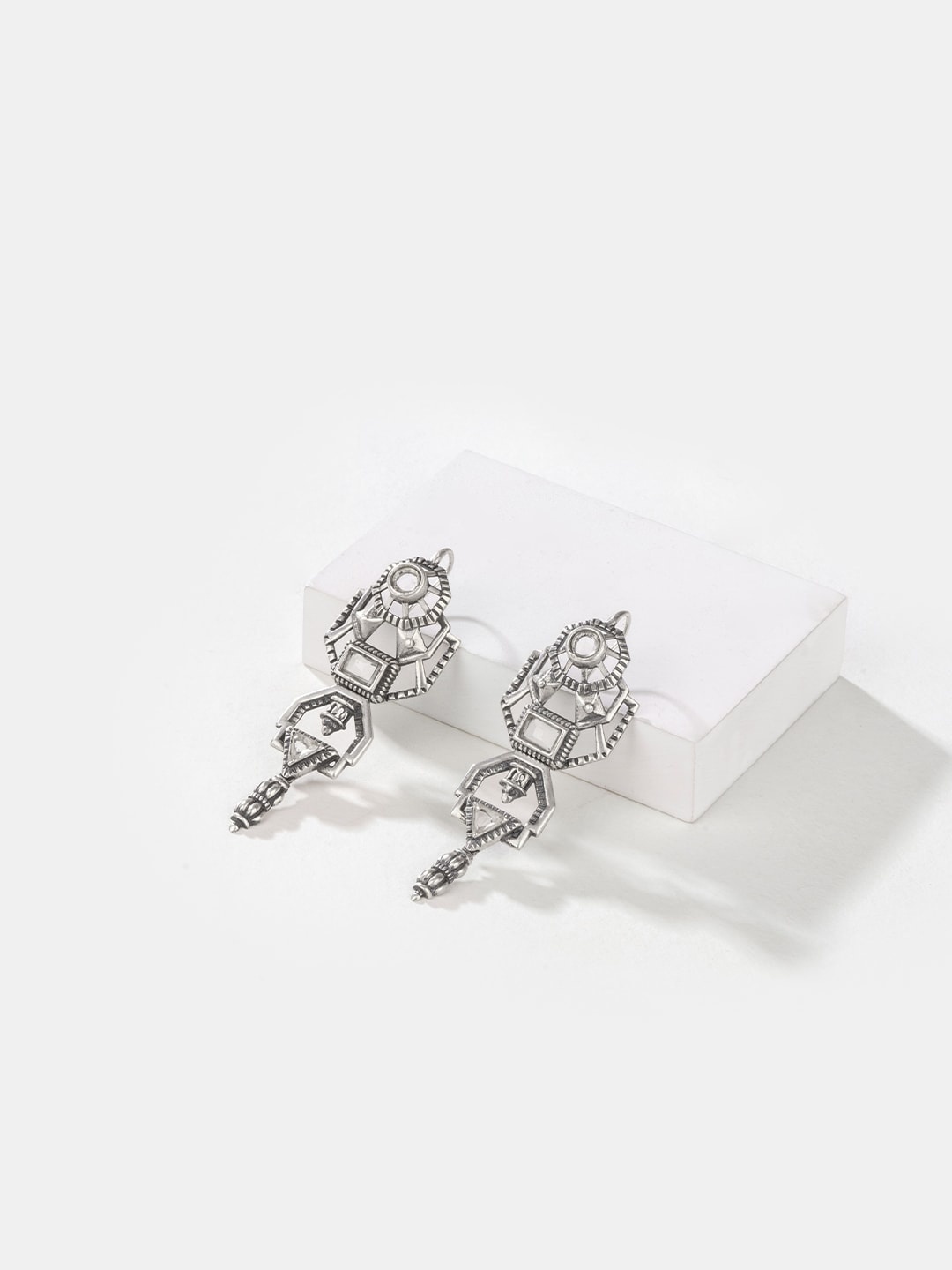 

SHAYA Contemporary Drop Earrings, Silver
