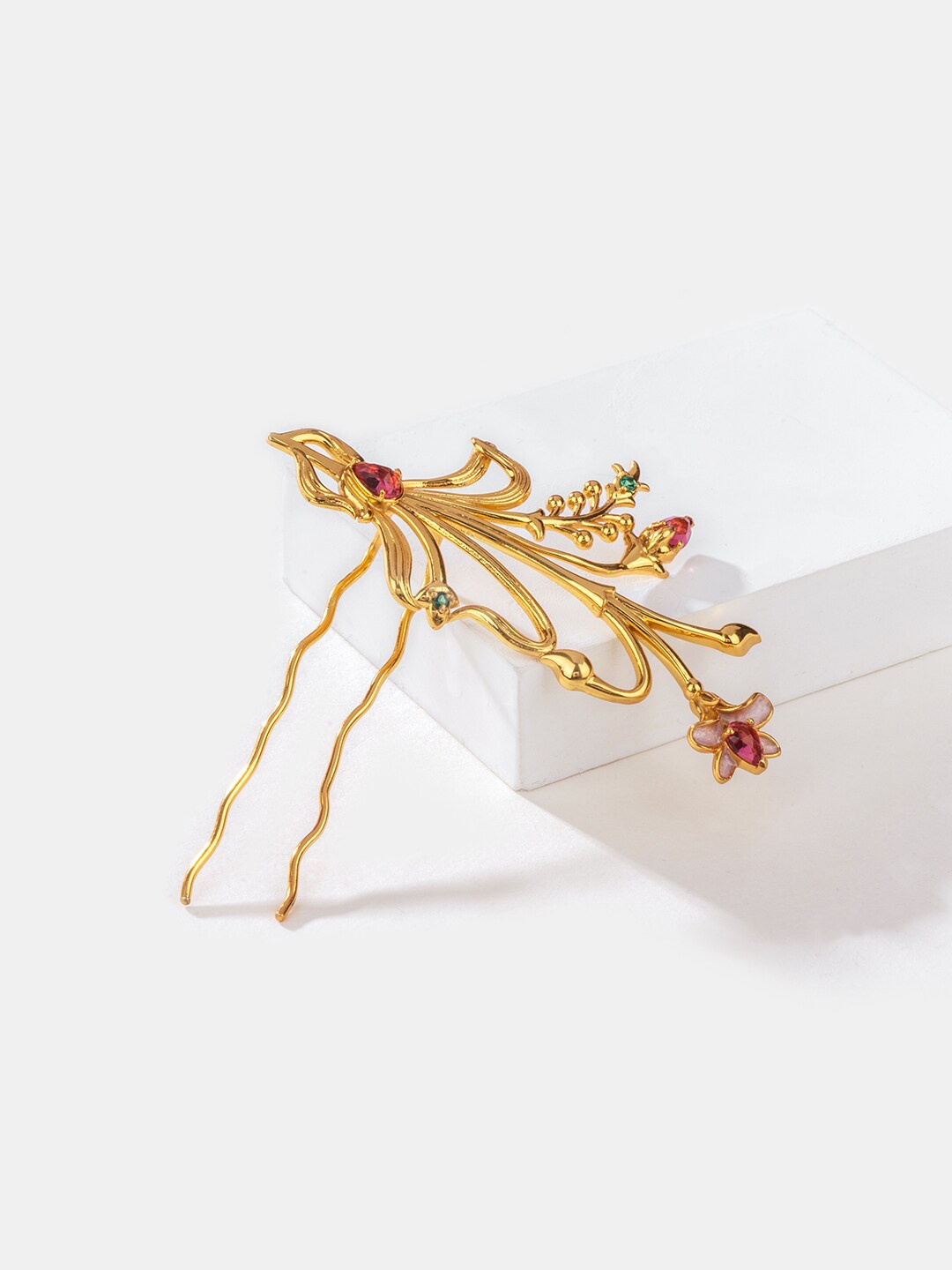 

SHAYA Women Gold-Plated Embellished U Pin