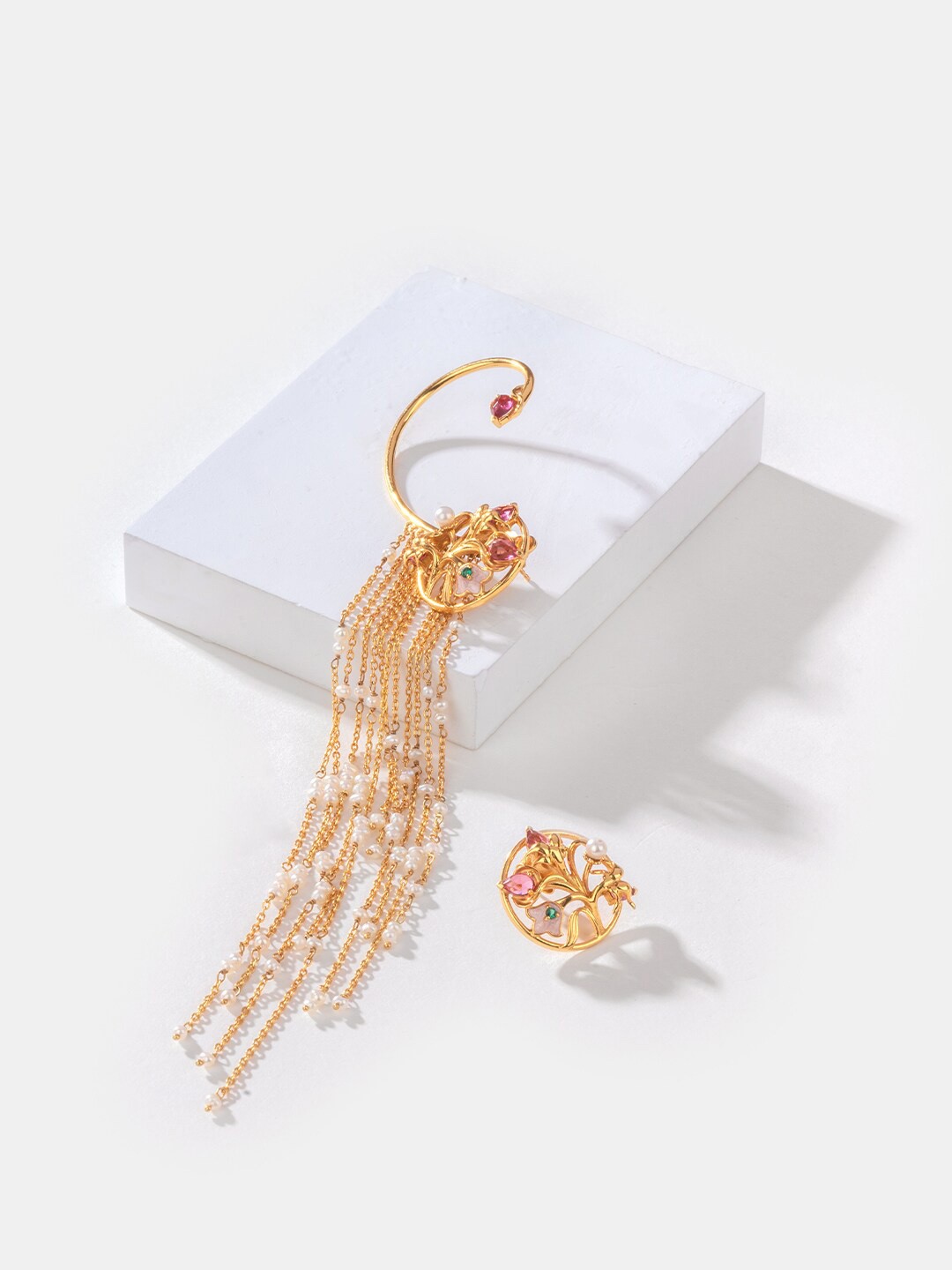 

SHAYA Gold-Plated Contemporary Drop Earcuff With Earrings