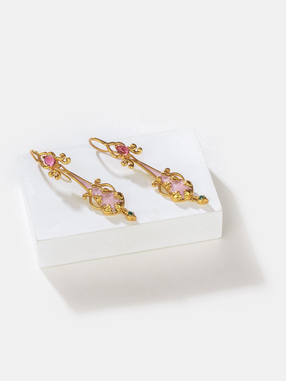 

SHAYA Gold-Plated Contemporary Sterling Silver Drop Earrings