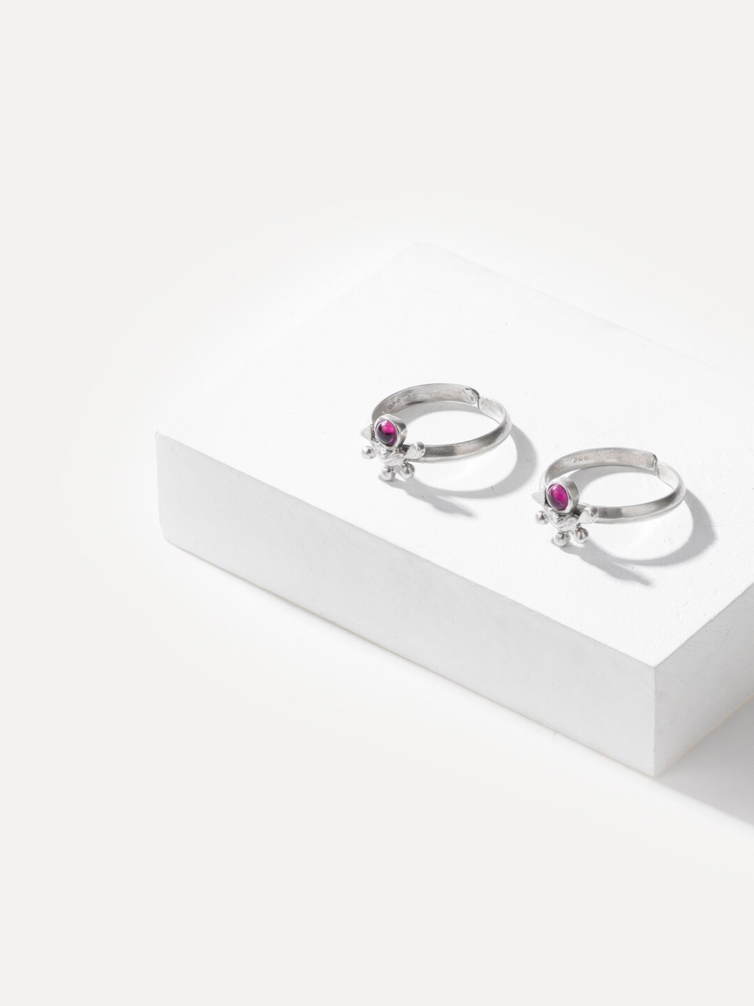 

SHAYA 925 Silver-Plated Motif Toe Rings
