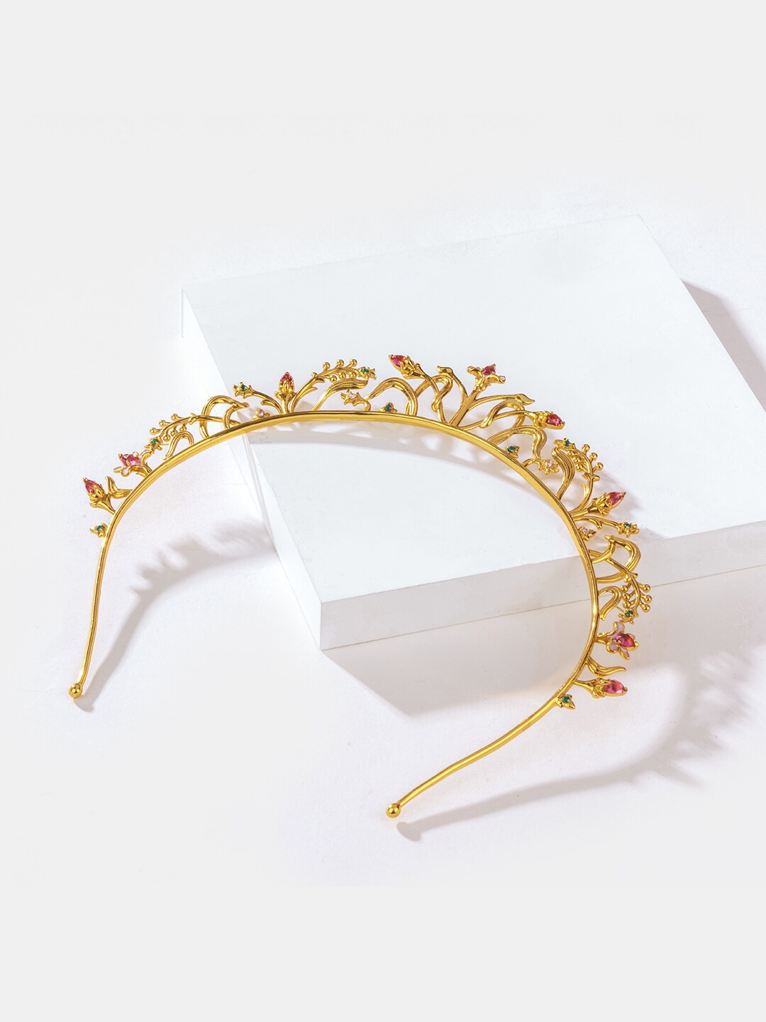 

SHAYA Women Gold-Plated 925 Steling Silver Embellished Tiara