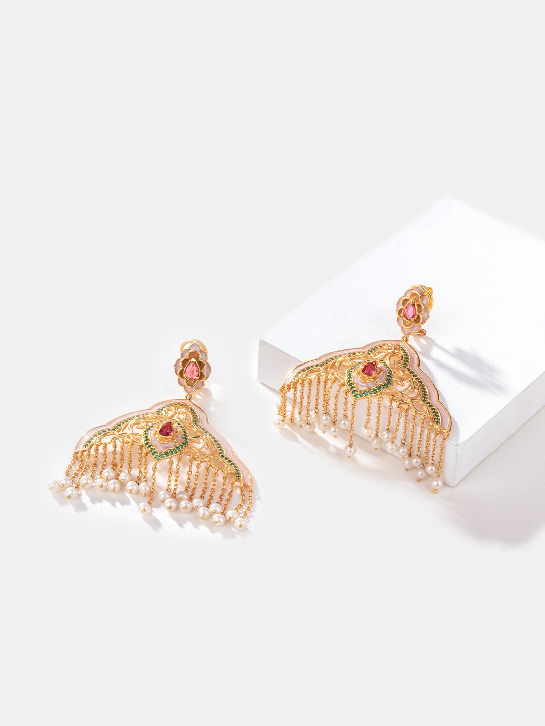 

SHAYA Gold-Plated Contemporary Drop Earrings