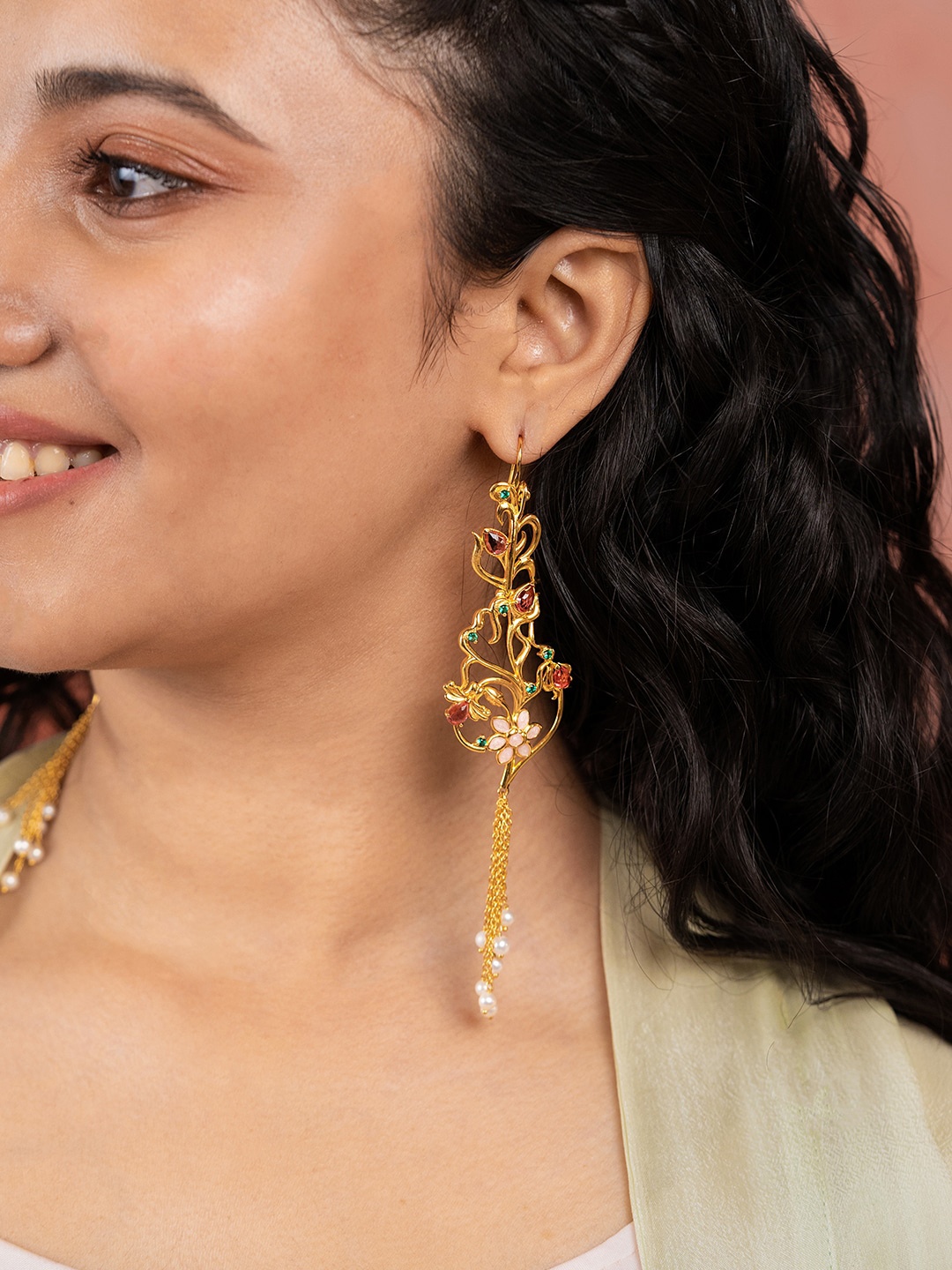 

SHAYA Gold-Plated Contemporary Drop Earrings