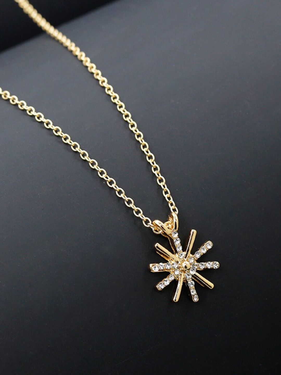 

SALTY Gold-Plated Snowflake Stone Studded Necklace