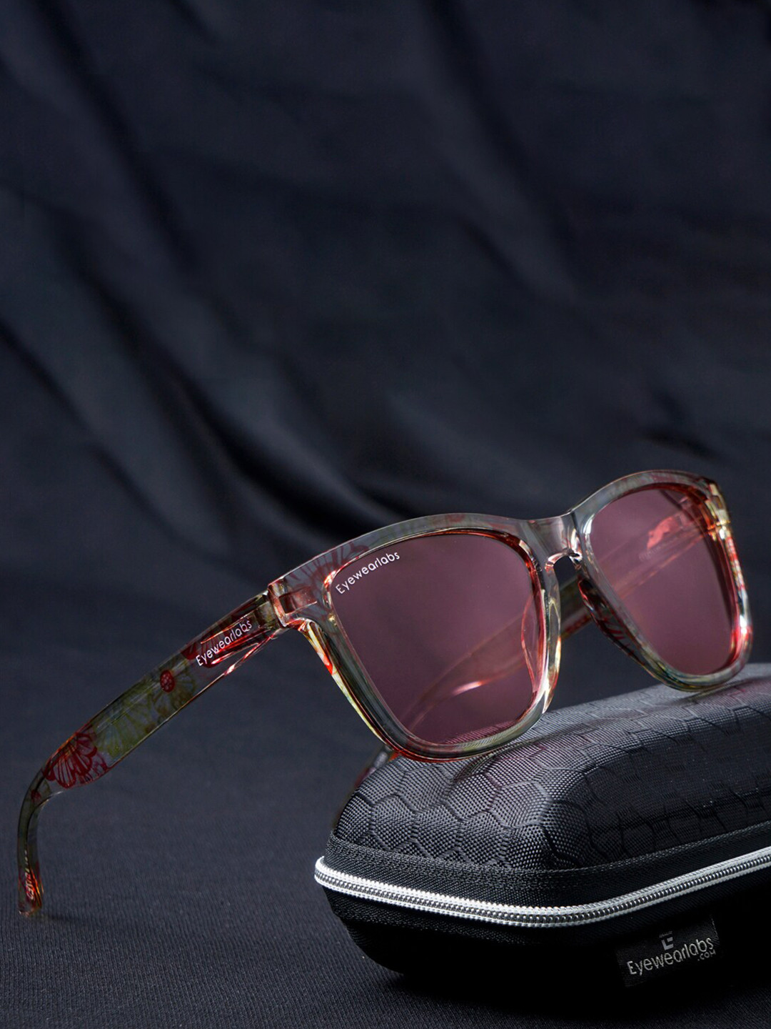 

Eyewearlabs Women Lens & Square Sunglasses With UV Protected Lens CLilithSC1EL1105, Red