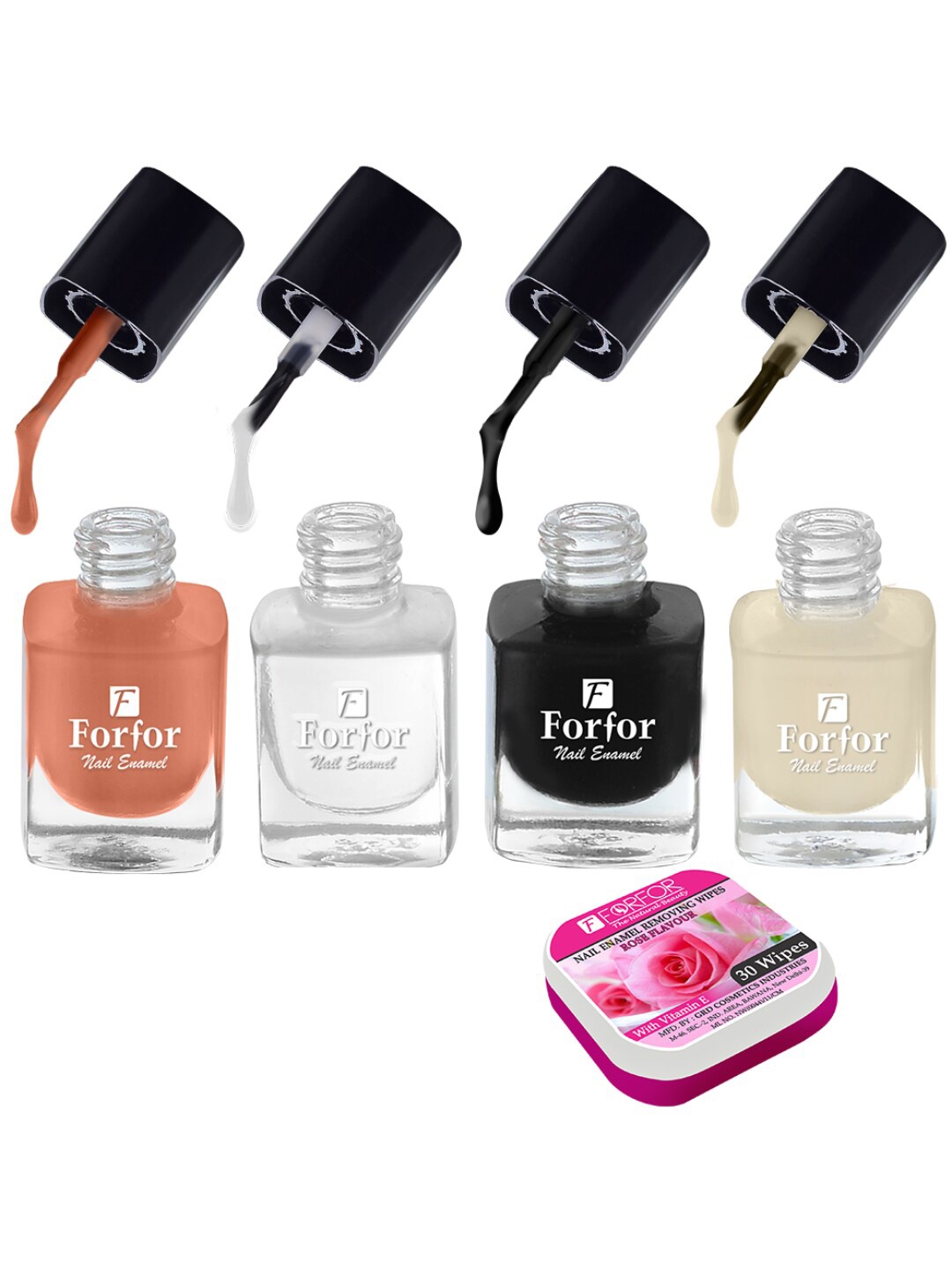 

FORFOR Perfect Stay Trendy Set of 4 Long Lasting Nail Enamels - 5 ml Each, Brown
