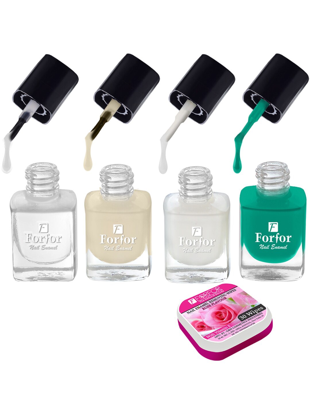 

FORFOR Perfect Stay Trendy Set of 4 Long Lasting Nail Enamels - 5 ml Each, Multi