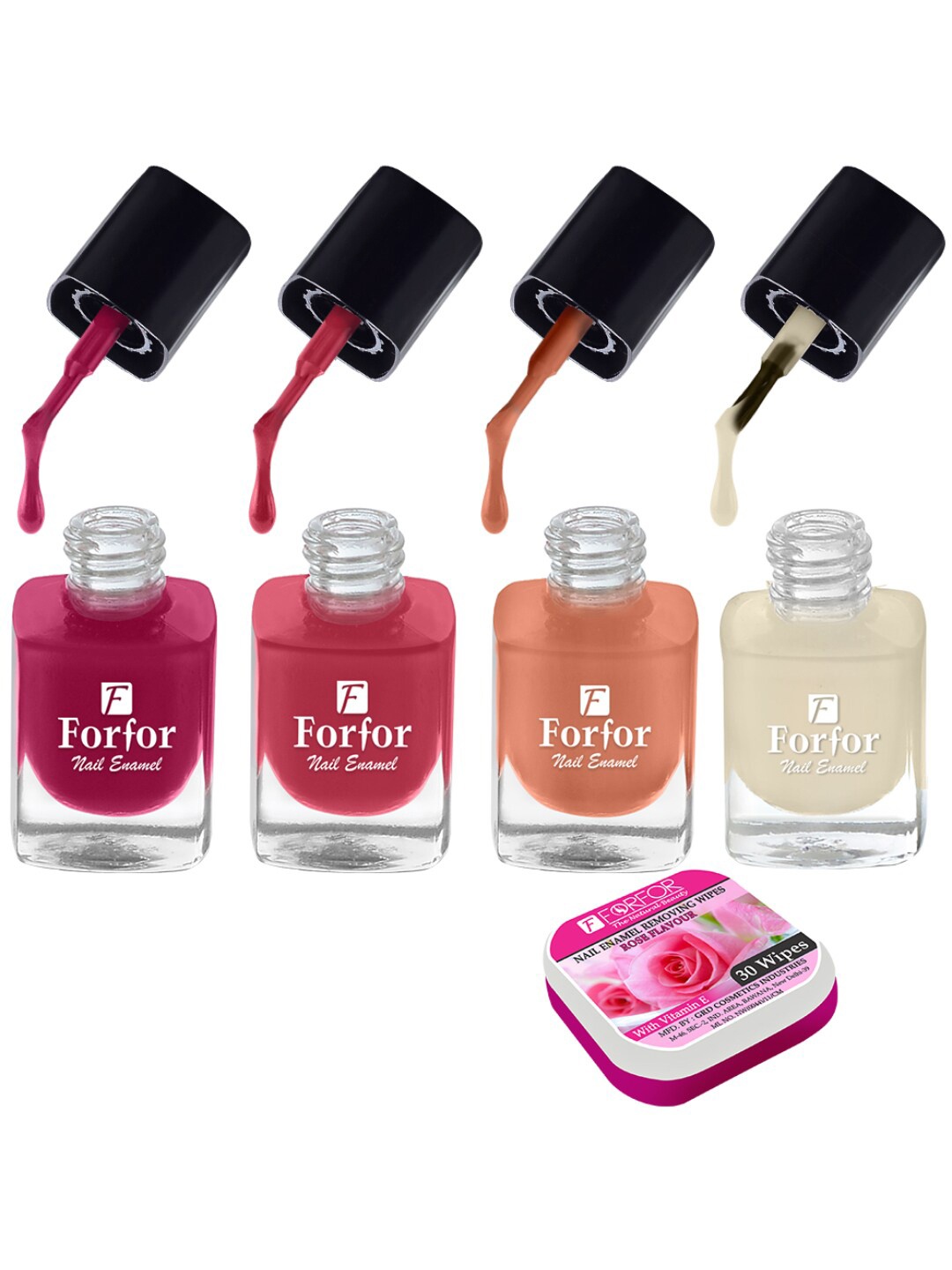 

FORFOR Perfect Stay Trendy Set of 4 Long Lasting Nail Enamels - 5 ml Each, Multi